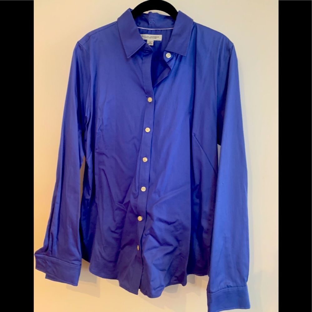 Banana Republic Cotton Stretch Blue Blouse